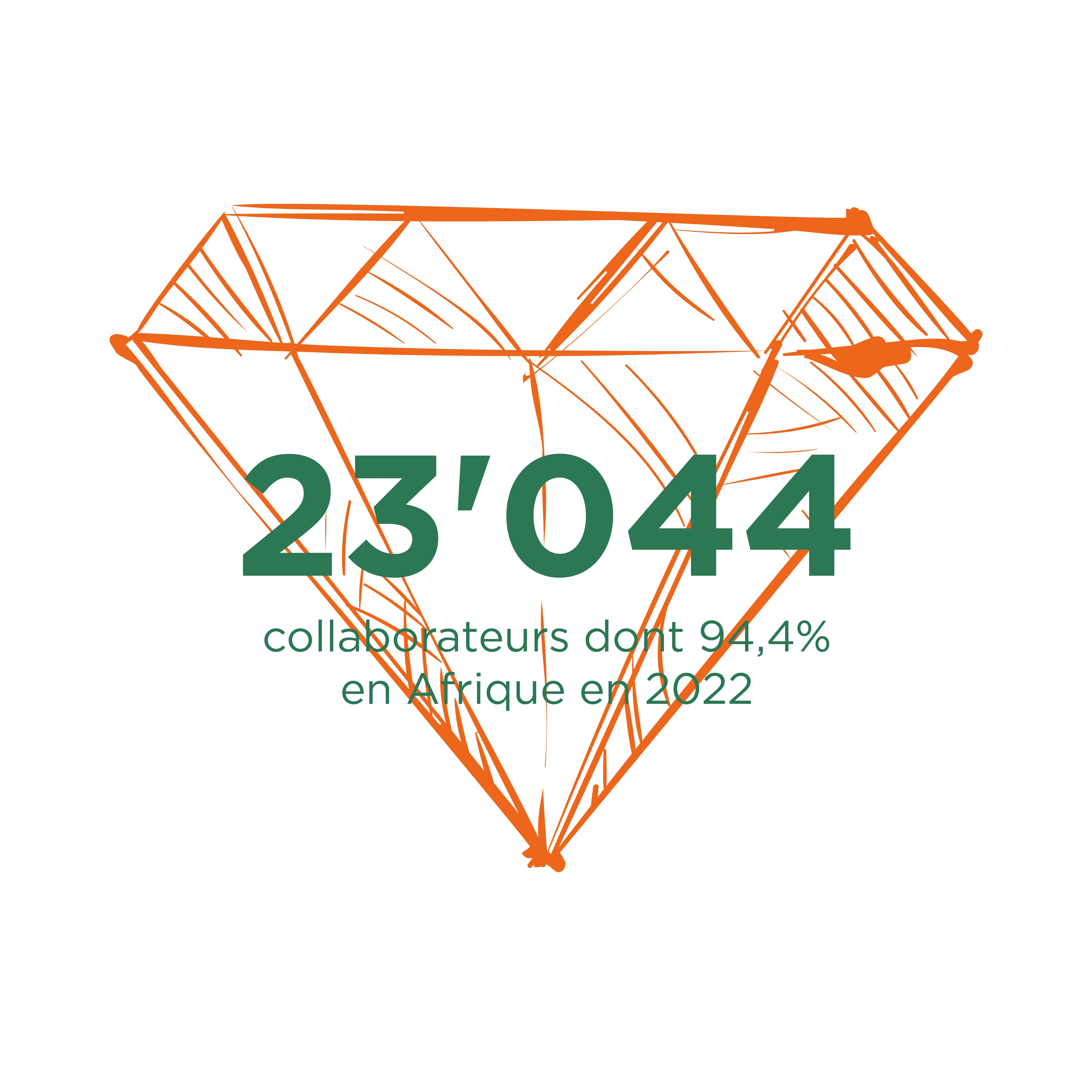 nombre de collaborateurs (dont % en Afrique)